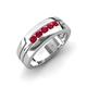 4 - Brandon 0.30 ctw Ruby High Polished Men Wedding Band (7 mm) 