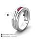 5 - Brandon 0.30 ctw Ruby High Polished Men Wedding Band (7 mm) 