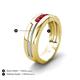 5 - Brandon 0.30 ctw Ruby High Polished Men Wedding Band (7 mm) 
