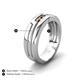 5 - Brandon 0.31 ctw Smoky Quartz High Polished Men Wedding Band (7 mm) 