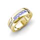 4 - Brandon 0.31 ctw Tanzanite High Polished Men Wedding Band (7 mm) 