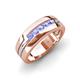 4 - Brandon 0.31 ctw Tanzanite High Polished Men Wedding Band (7 mm) 