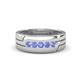 1 - Brandon 0.31 ctw Tanzanite High Polished Men Wedding Band (7 mm) 