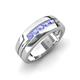 4 - Brandon 0.31 ctw Tanzanite High Polished Men Wedding Band (7 mm) 