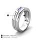 5 - Brandon 0.31 ctw Tanzanite High Polished Men Wedding Band (7 mm) 