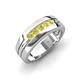 4 - Brandon 0.30 ctw Yellow Diamond High Polished Men Wedding Band (7 mm) 