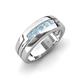 4 - Brandon 0.20 ctw Aquamarine High Polished Men Wedding Band (7 mm) 