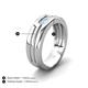 5 - Brandon 0.20 ctw Aquamarine High Polished Men Wedding Band (7 mm) 