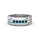 1 - Brandon 0.30 ctw Blue Diamond High Polished Men Wedding Band (7 mm) 