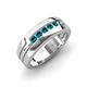 4 - Brandon 0.30 ctw Blue Diamond High Polished Men Wedding Band (7 mm) 
