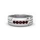 1 - Brandon 0.34 ctw Red Garnet High Polished Men Wedding Band (7 mm) 