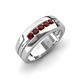 4 - Brandon 0.34 ctw Red Garnet High Polished Men Wedding Band (7 mm) 