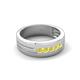 6 - Brandon 0.35 ctw Yellow Sapphire High Polished Men Wedding Band (7 mm) 
