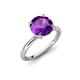 4 - Solina 2.03 ctw Round Amethyst accented Lab Grown Diamond Hidden Halo Engagement Ring 