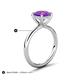 5 - Solina 2.03 ctw Round Amethyst accented Lab Grown Diamond Hidden Halo Engagement Ring 