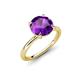4 - Solina 2.03 ctw Round Amethyst accented Lab Grown Diamond Hidden Halo Engagement Ring 
