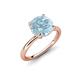 4 - Solina 2.03 ctw Round Aquamarine accented Lab Grown Diamond Hidden Halo Engagement Ring 