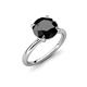4 - Solina 3.13 ctw Round Black Diamond accented Lab Grown Diamond Hidden Halo Engagement Ring 