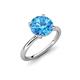 4 - Solina 2.13 ctw Round Blue Topaz accented Lab Grown Diamond Hidden Halo Engagement Ring 