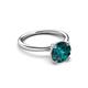 3 - Solina 2.13 ctw Round London Blue Topaz accented Lab Grown Diamond Hidden Halo Engagement Ring 