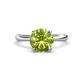 1 - Solina 1.93 ctw Round Peridot accented Lab Grown Diamond Hidden Halo Engagement Ring 