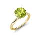 4 - Solina 1.93 ctw Round Peridot accented Lab Grown Diamond Hidden Halo Engagement Ring 