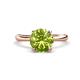 1 - Solina 1.93 ctw Round Peridot accented Lab Grown Diamond Hidden Halo Engagement Ring 