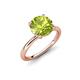 4 - Solina 1.93 ctw Round Peridot accented Lab Grown Diamond Hidden Halo Engagement Ring 