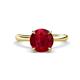 1 - Solina 2.48 ctw Round Created Ruby accented Lab Grown Diamond Hidden Halo Engagement Ring 
