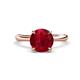 1 - Solina 2.48 ctw Round Created Ruby accented Lab Grown Diamond Hidden Halo Engagement Ring 