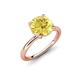 4 - Solina 2.63 ctw Round Created Yellow Sapphire accented Lab Grown Diamond Hidden Halo Engagement Ring 