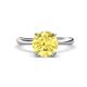 1 - Solina 2.63 ctw Round Created Yellow Sapphire accented Lab Grown Diamond Hidden Halo Engagement Ring 
