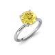 4 - Solina 2.63 ctw Round Created Yellow Sapphire accented Lab Grown Diamond Hidden Halo Engagement Ring 