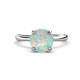 1 - Solina 1.53 ctw Round Opal accented Lab Grown Diamond Hidden Halo Engagement Ring 