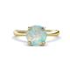 1 - Solina 1.53 ctw Round Opal accented Lab Grown Diamond Hidden Halo Engagement Ring 