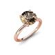 4 - Solina 1.93 ctw Round Smoky Quartz accented Lab Grown Diamond Hidden Halo Engagement Ring 