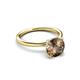 3 - Solina 1.93 ctw Round Smoky Quartz accented Lab Grown Diamond Hidden Halo Engagement Ring 