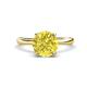 1 - Solina 2.13 ctw Round Yellow Diamond accented Lab Grown Diamond Hidden Halo Engagement Ring 