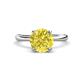 1 - Solina 2.13 ctw Round Yellow Diamond accented Lab Grown Diamond Hidden Halo Engagement Ring 