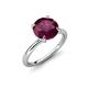 4 - Solina 2.39 ctw Round Rhodolite Garnet accented Lab Grown Diamond Hidden Halo Engagement Ring 