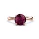1 - Solina 2.39 ctw Round Rhodolite Garnet accented Lab Grown Diamond Hidden Halo Engagement Ring 