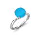 4 - Solina 1.53 ctw Round Turquoise accented Lab Grown Diamond Hidden Halo Engagement Ring 