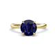 1 - Solina 2.63 ctw Round Created Blue Sapphire accented Lab Grown Diamond Hidden Halo Engagement Ring 