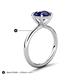 5 - Solina 2.63 ctw Round Created Blue Sapphire accented Lab Grown Diamond Hidden Halo Engagement Ring 