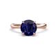 1 - Solina 2.63 ctw Round Created Blue Sapphire accented Lab Grown Diamond Hidden Halo Engagement Ring 