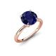 4 - Solina 2.63 ctw Round Created Blue Sapphire accented Lab Grown Diamond Hidden Halo Engagement Ring 