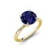 4 - Solina 2.63 ctw Round Created Blue Sapphire accented Lab Grown Diamond Hidden Halo Engagement Ring 