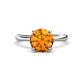 1 - Solina 2.03 ctw Round Citrine accented Lab Grown Diamond Hidden Halo Engagement Ring 