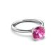 3 - Solina 2.63 ctw Round Created Pink Sapphire accented Lab Grown Diamond Hidden Halo Engagement Ring 