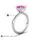 5 - Solina 2.63 ctw Round Created Pink Sapphire accented Lab Grown Diamond Hidden Halo Engagement Ring 